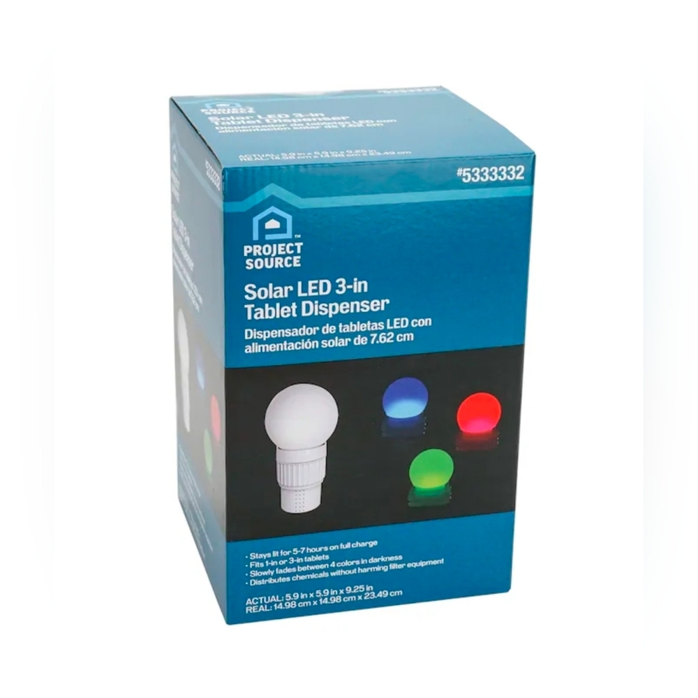 Project Source Solar LED 3-in Tablet Dispenser